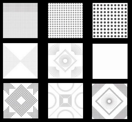Perforation Designs of Metal Panels for Ceilings and Wall Panels